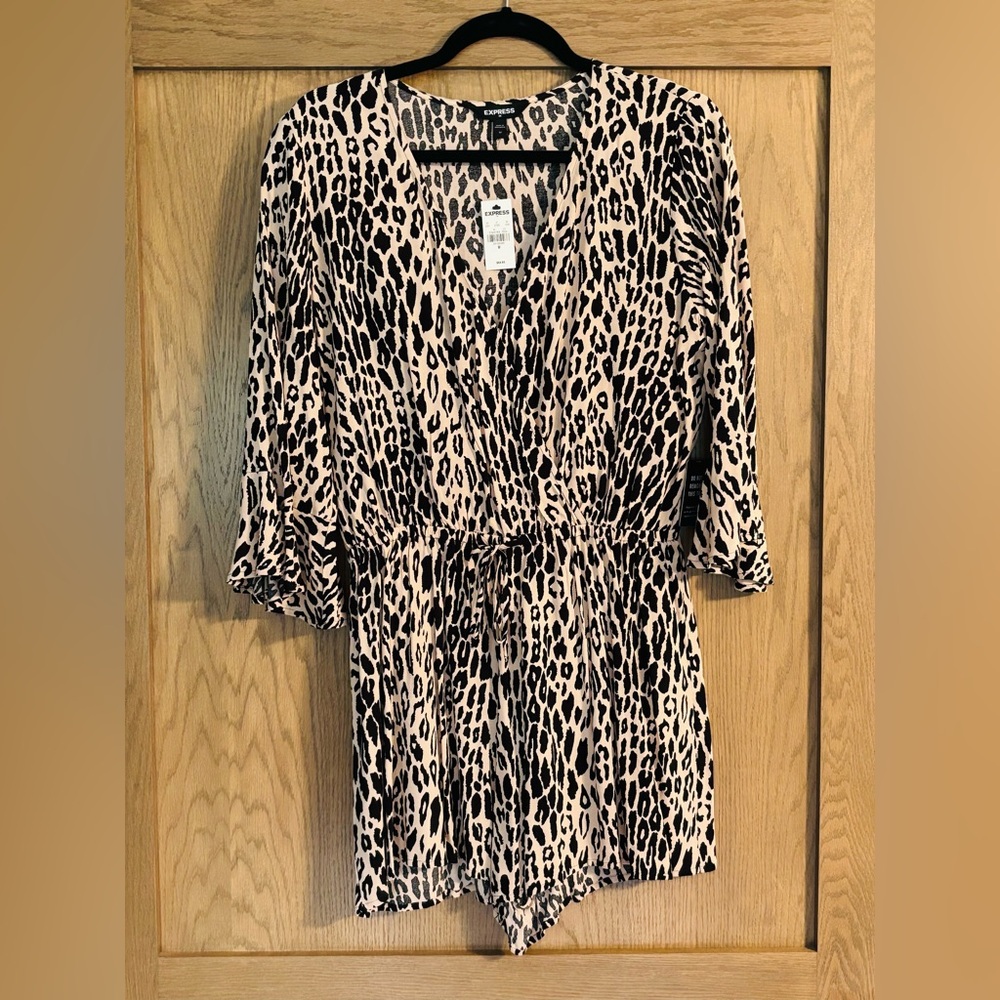 Express Leopard Print Romper